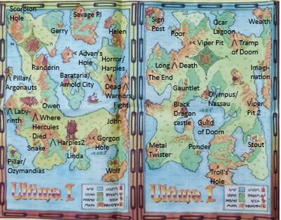 Ultima I - Northern Territory map