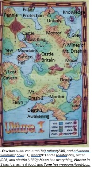 Ultima I - starting SE map